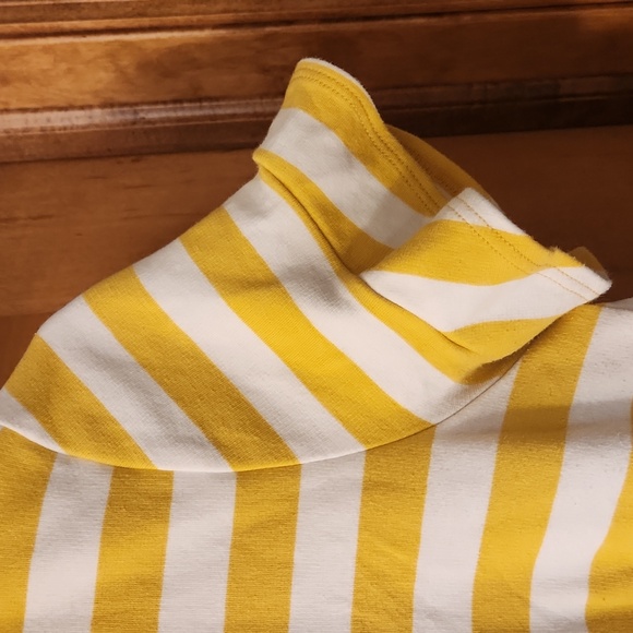 Old Navy short sleeve yellow and white stripe midi dress size medium - Picture 3 of 7